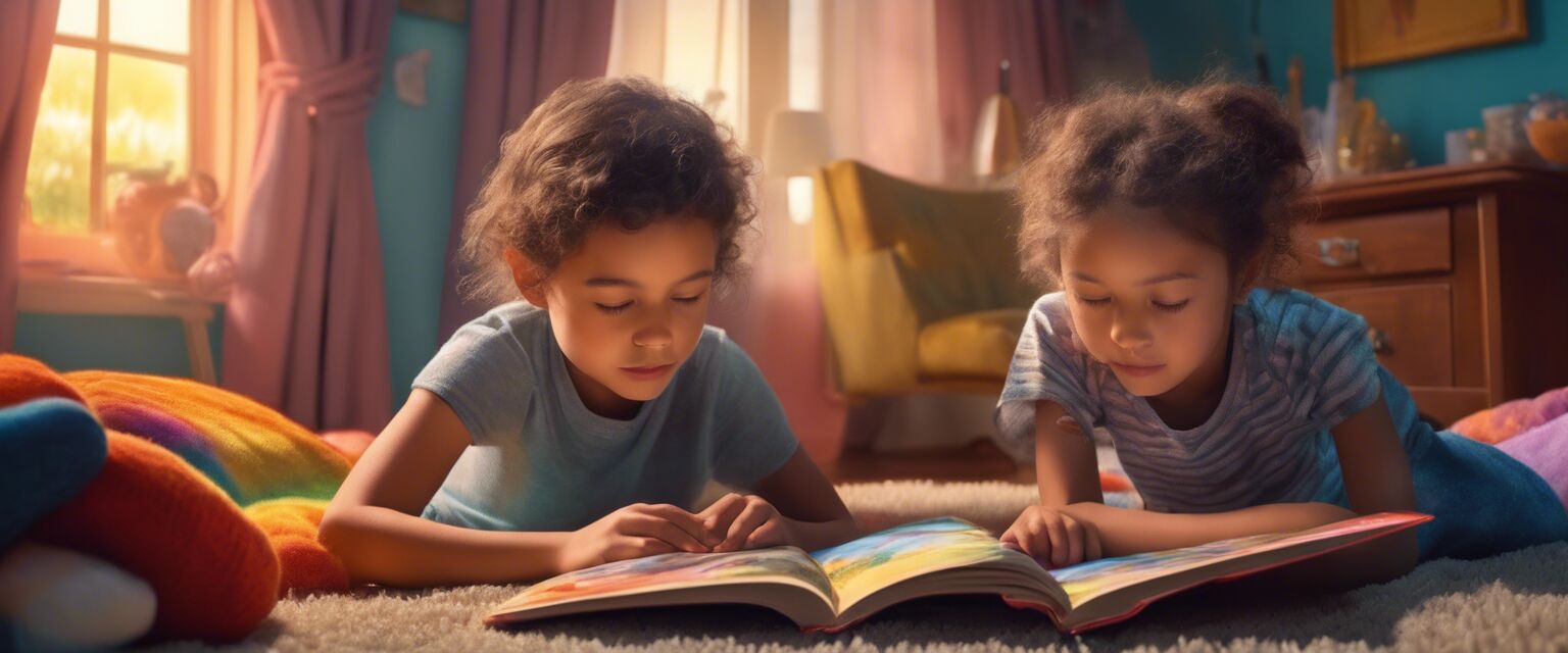 Barn och vuxen som läser en bildbok tillsammans